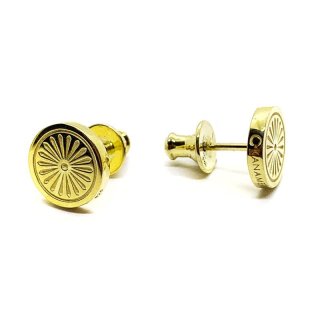 古代マヤ文明の太陽の紋様 ゴールドピアス SV925ゴールド14K