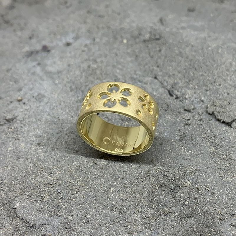 指輪・リング amane higurashi 桜花 指飾り 和柄 シルバー925 指輪 リング (ゴールド)【KANAME | 金目