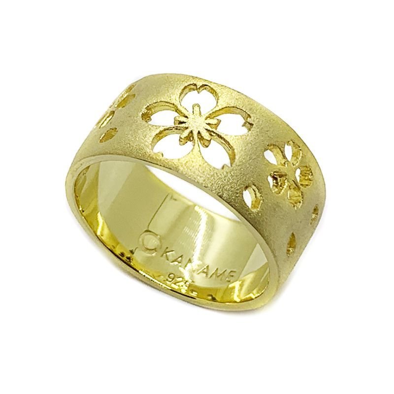 【K18/指輪】4g リング 花 アクセサリー　ケース入り K18/指輪】4g リング 花 アクセサリー ケース入り