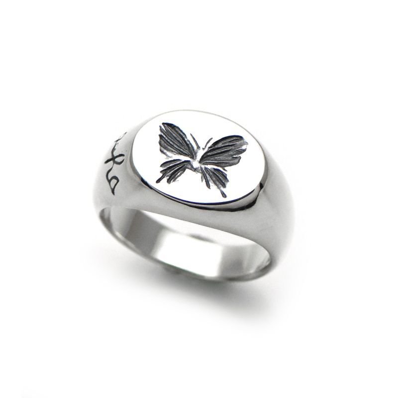 アゲハ 蝶 シグネット 印台 シルバー925 リング 指輪【Ageha|アゲハ】Ageha