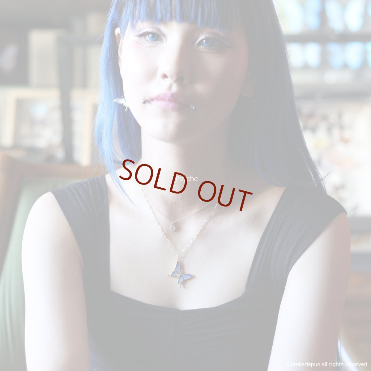 タミラスムラサキシジミ 蝶の翅 ペンダント (シルバー)【Psyche|プシュケ】