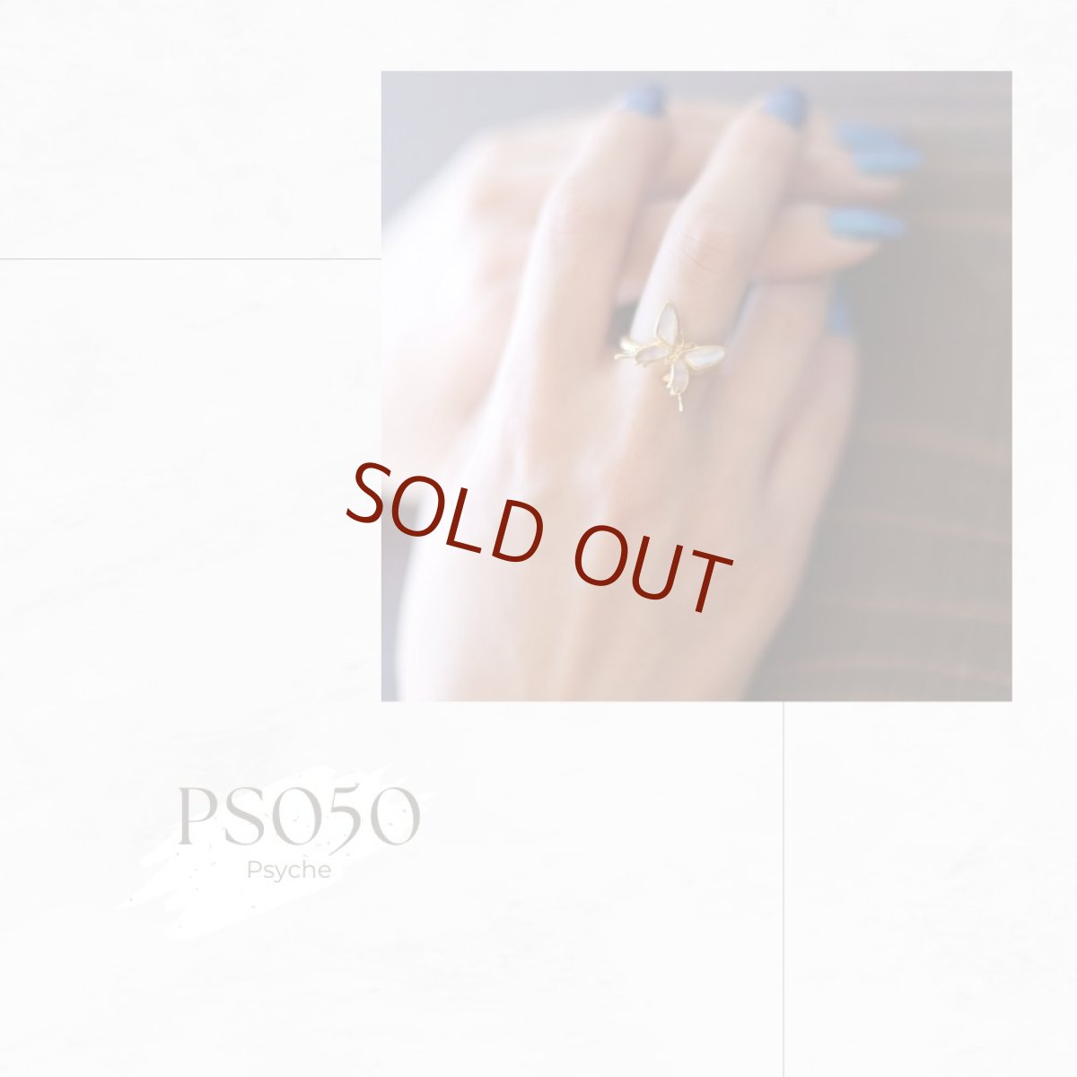 スルコウスキーモルフォ 蝶の翅 リング (ゴールド)【Psyche|プシュケ】