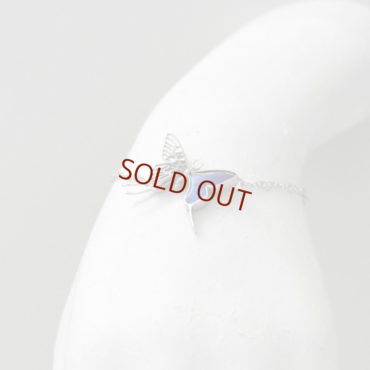 タミラスムラサキシジミ 蝶の翅 チェーン ブレスレット(シルバー)【Psyche|プシュケ】