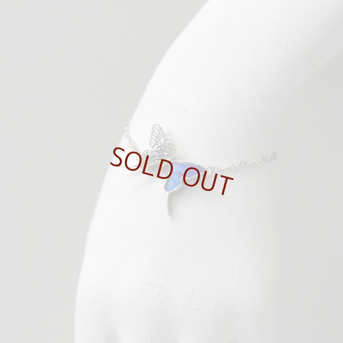 タミラスムラサキシジミ 蝶の翅 チェーン ブレスレット(シルバー)【Psyche|プシュケ】