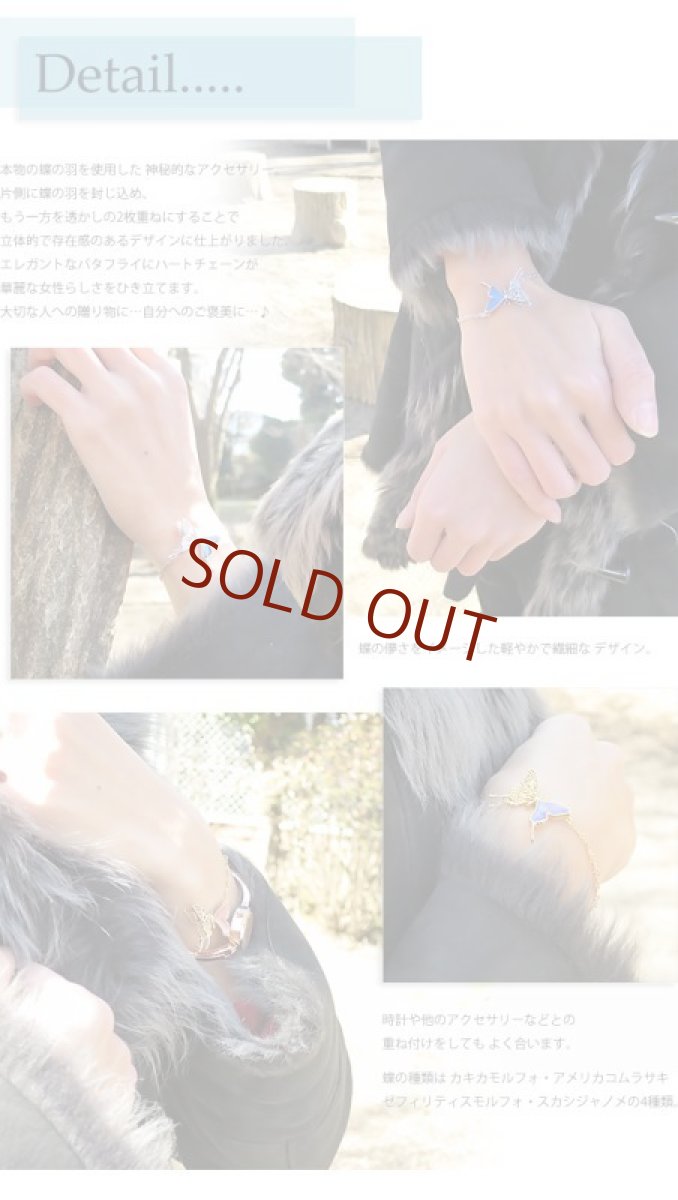  蝶の翅 チェーン ブレスレット(シルバー)【Psyche|プシュケ】