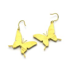 ドクソコパチェルビナ 蝶の翅 シルバー925 ピアス (ゴールド)【Psyche|プシュケ】