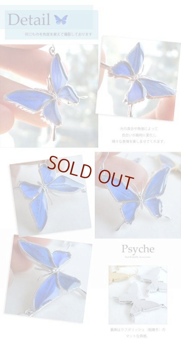 カキカモルフォ 蝶の翅 シルバー925 ピアス【Psyche|プシュケ】