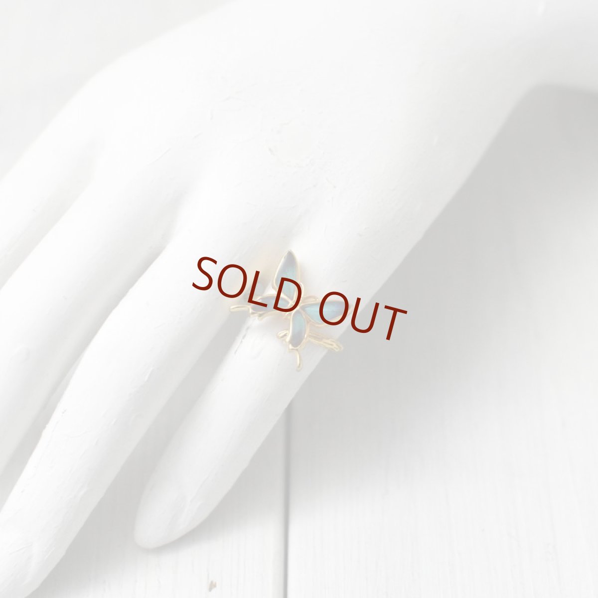 ドクソコパチェルビナ 蝶の翅 シルバー925 リング (ゴールド)【Psyche|プシュケ】