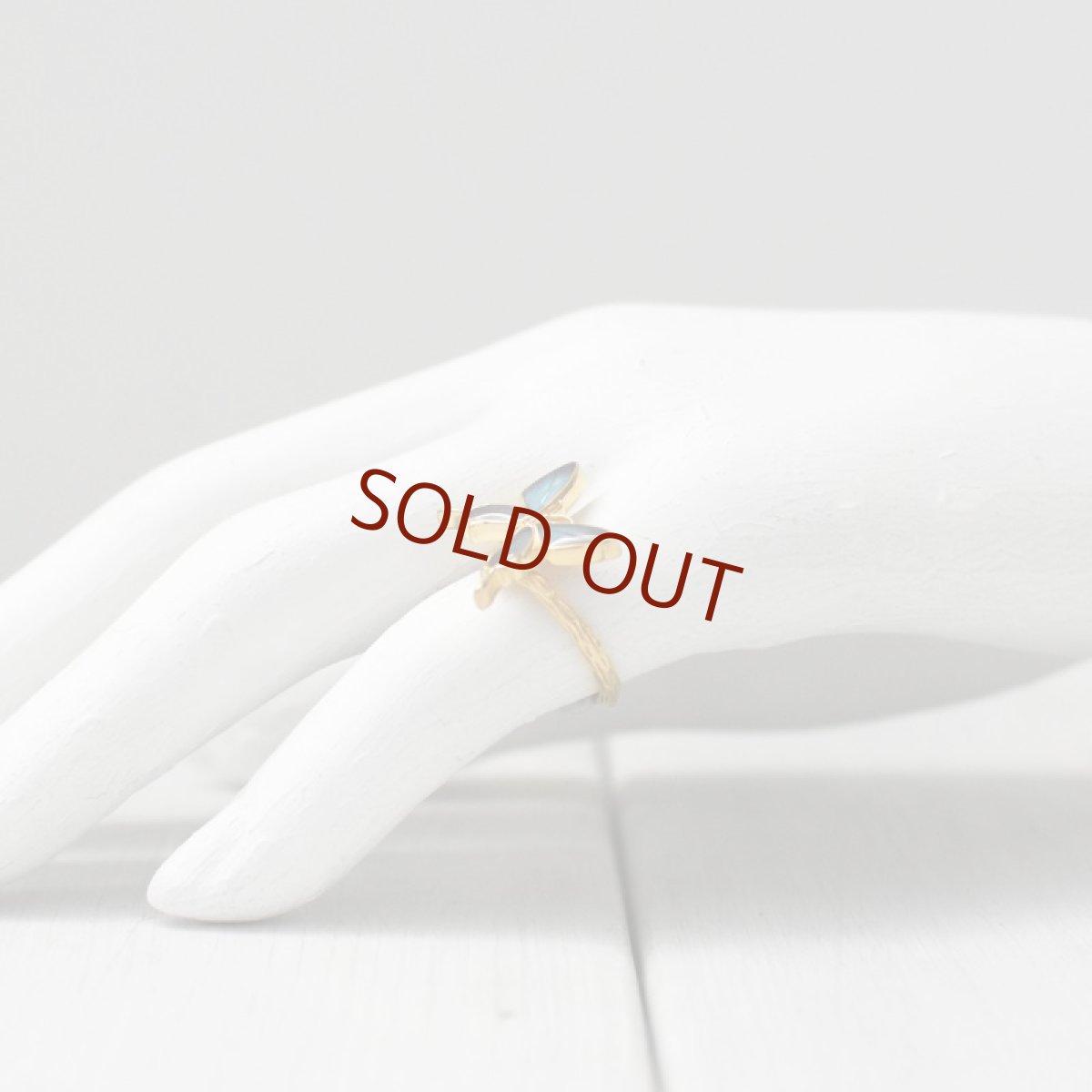 ドクソコパチェルビナ 蝶の翅 シルバー925 リング (ゴールド)【Psyche|プシュケ】