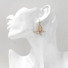 スルコウスキーモルフォ 蝶の翅 シルバー925 ピアス (ゴールド)【Psyche|プシュケ】