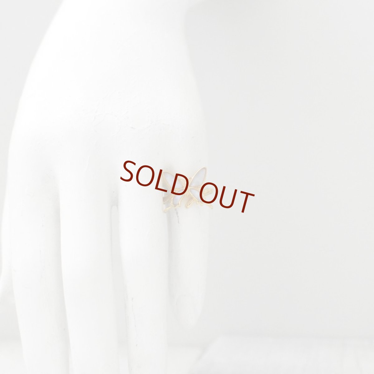 スルコウスキーモルフォ 蝶の翅 シルバー925リング (ゴールド)【Psyche|プシュケ】