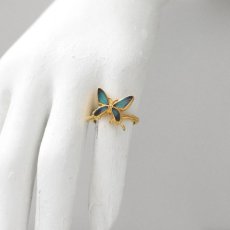 ドクソコパチェルビナ 蝶の翅 シルバー925 リング (ゴールド)【Psyche|プシュケ】