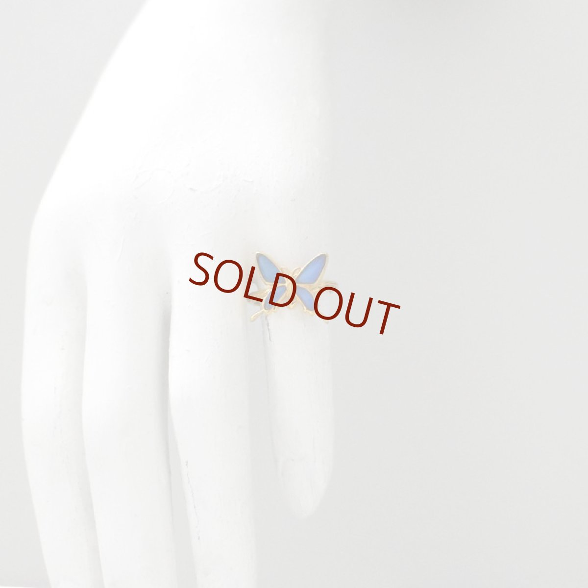 カキカモルフォ 蝶の翅 シルバー925 リング (ゴールド)【Psyche|プシュケ】