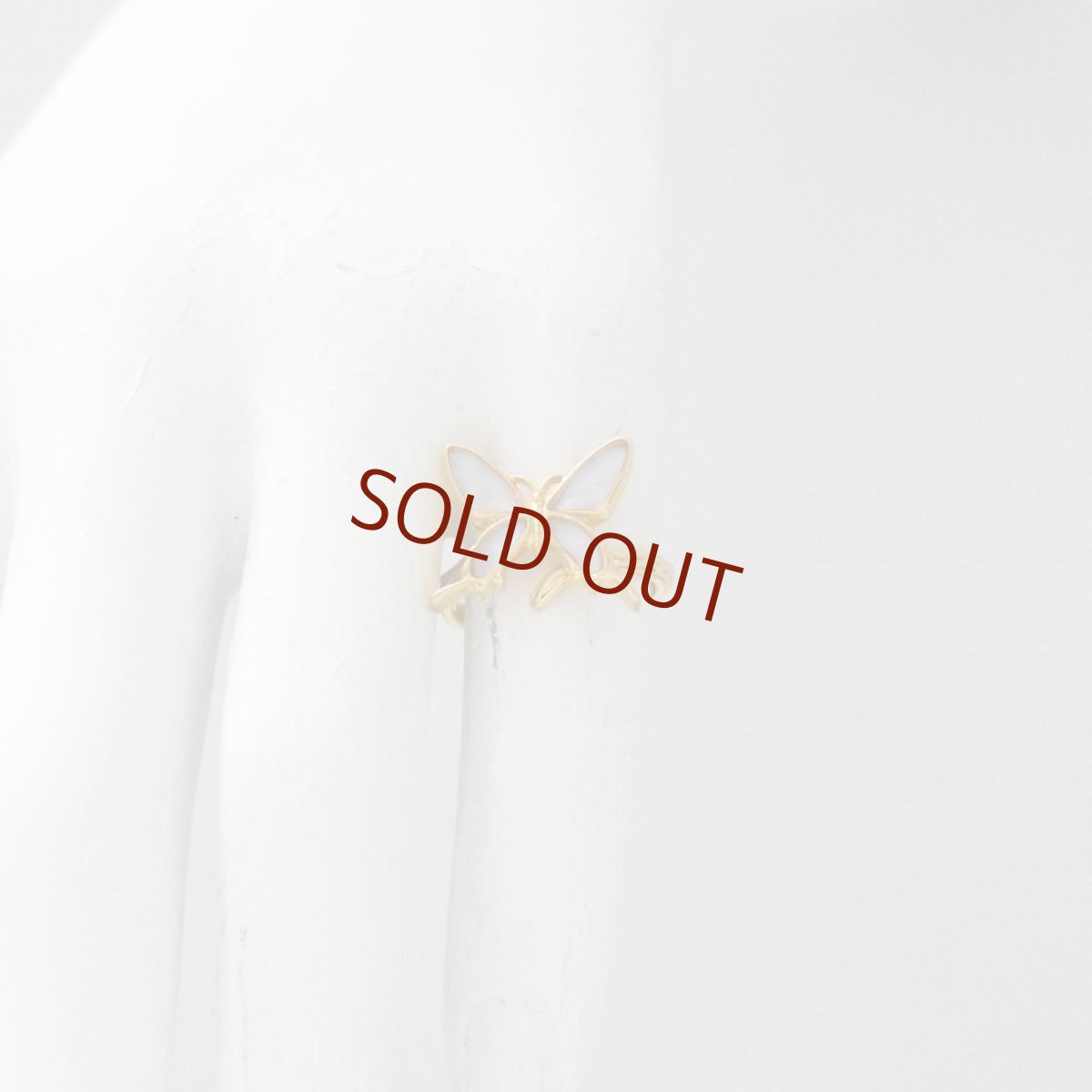 スルコウスキーモルフォ 蝶の翅 シルバー925リング (ゴールド)【Psyche|プシュケ】