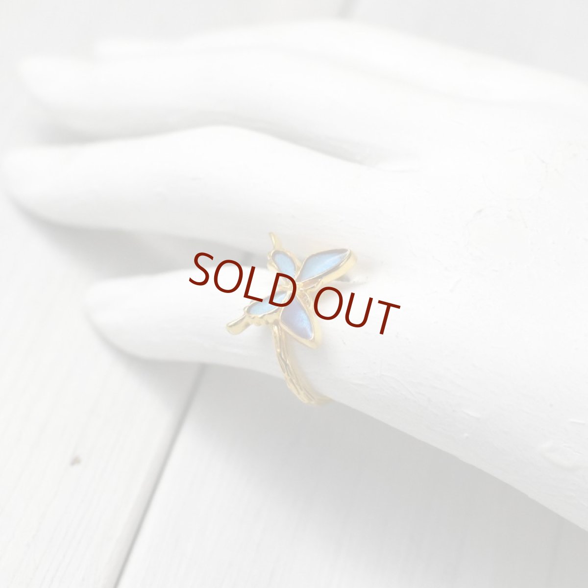 ゼフィリティスモルフォ 蝶の翅 シルバー 925 リング (ゴールド)【Psyche|プシュケ】