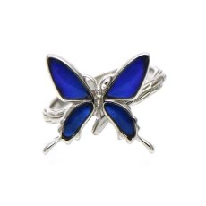 カキカモルフォ 蝶の翅 シルバー 925 リング 【Psyche|プシュケ】