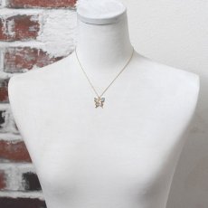 スルコウスキーモルフォ 蝶の翅 シルバー925 ペンダント ネックレス (ゴールド)【Psyche|プシュケ】