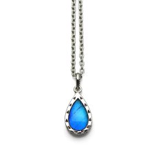 カキカモルフォ 蝶の翅 雫 ティアドロップ  シルバー925 ペンダント ネックレス【Psyche|プシュケ】