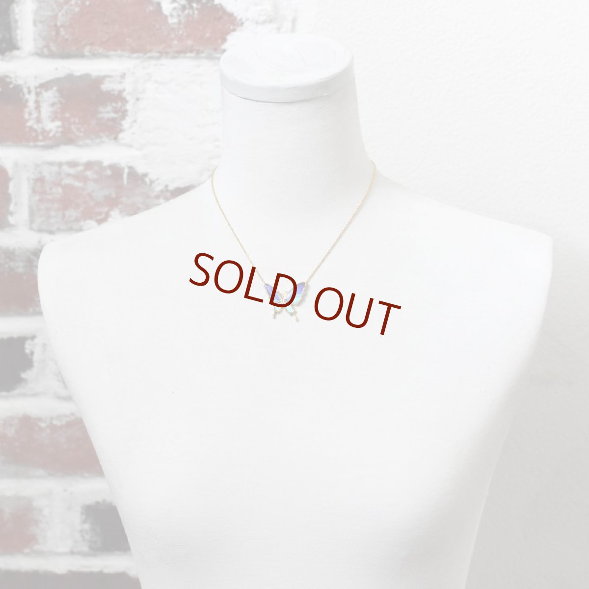 タミラスムラサキシジミ 蝶の翅 両吊り シルバー925 ペンダント ネックレス  (ゴールド)【Psyche|プシュケ】