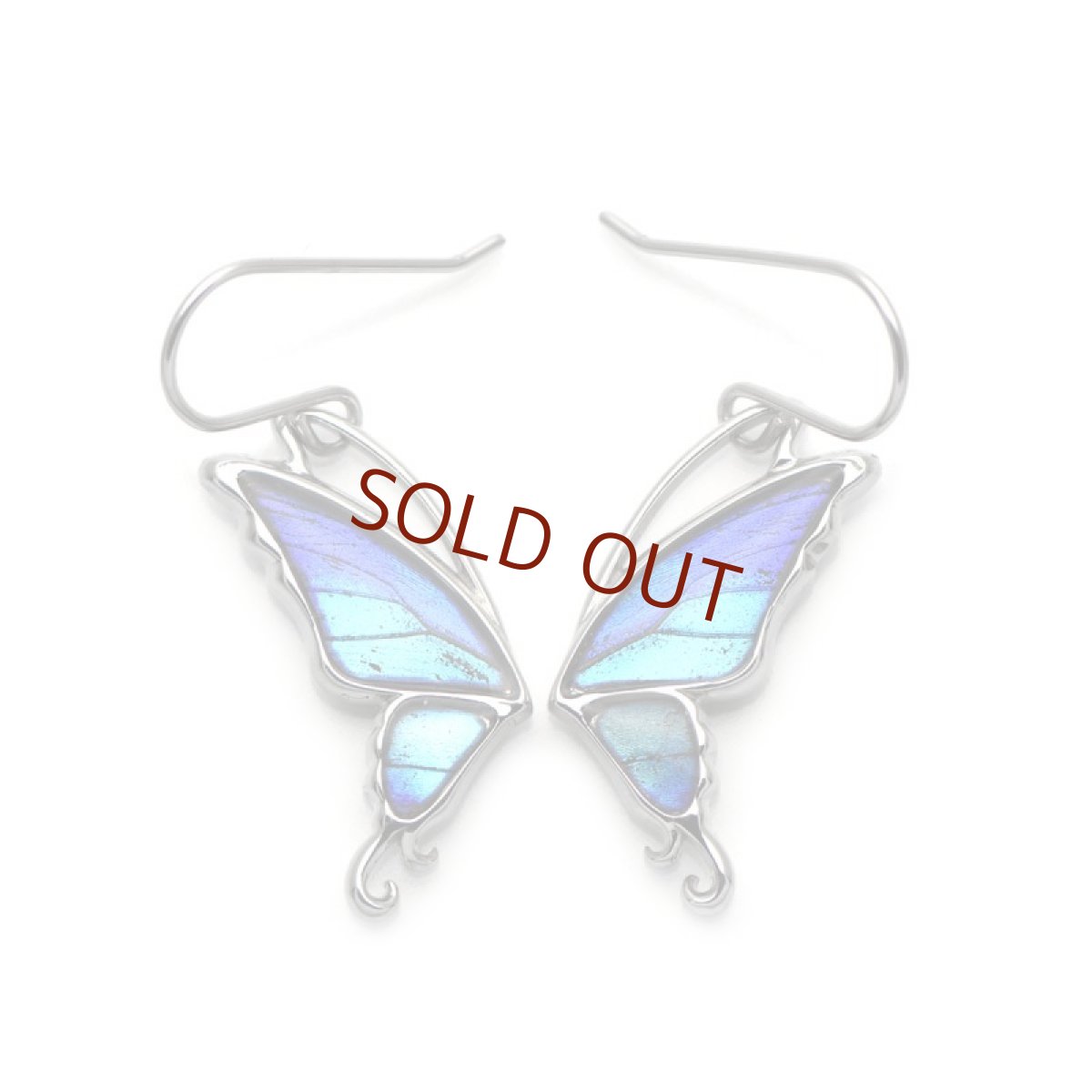 タミラスムラサキシジミ 蝶の翅 シルバー925 ピアス [両耳]【Psyche|プシュケ】