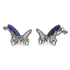 3種のモルフォ蝶 蝶の翅 シルバー925 イヤリング [両耳]【Psyche|プシュケ】