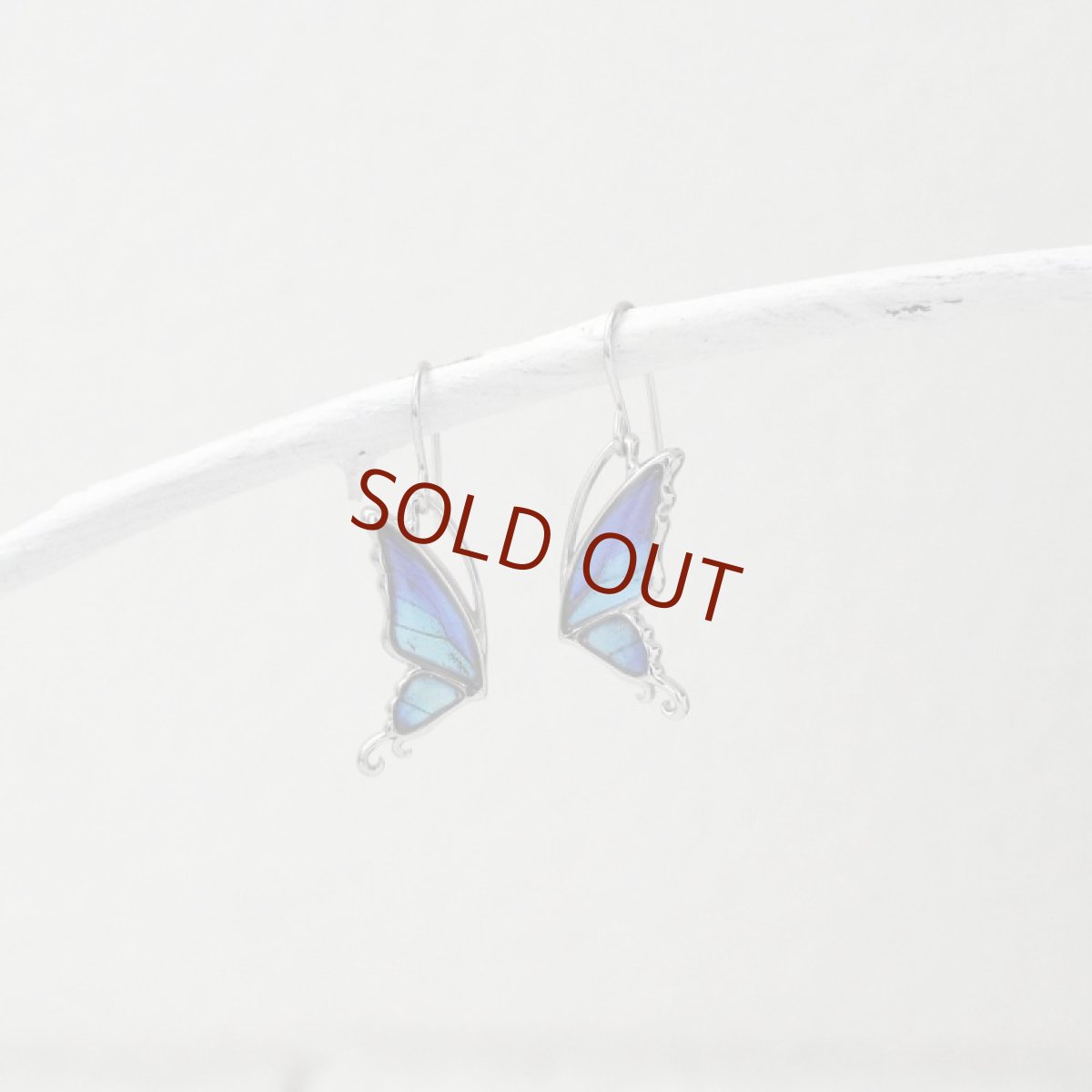 タミラスムラサキシジミ 蝶の翅 シルバー925 ピアス [両耳]【Psyche|プシュケ】