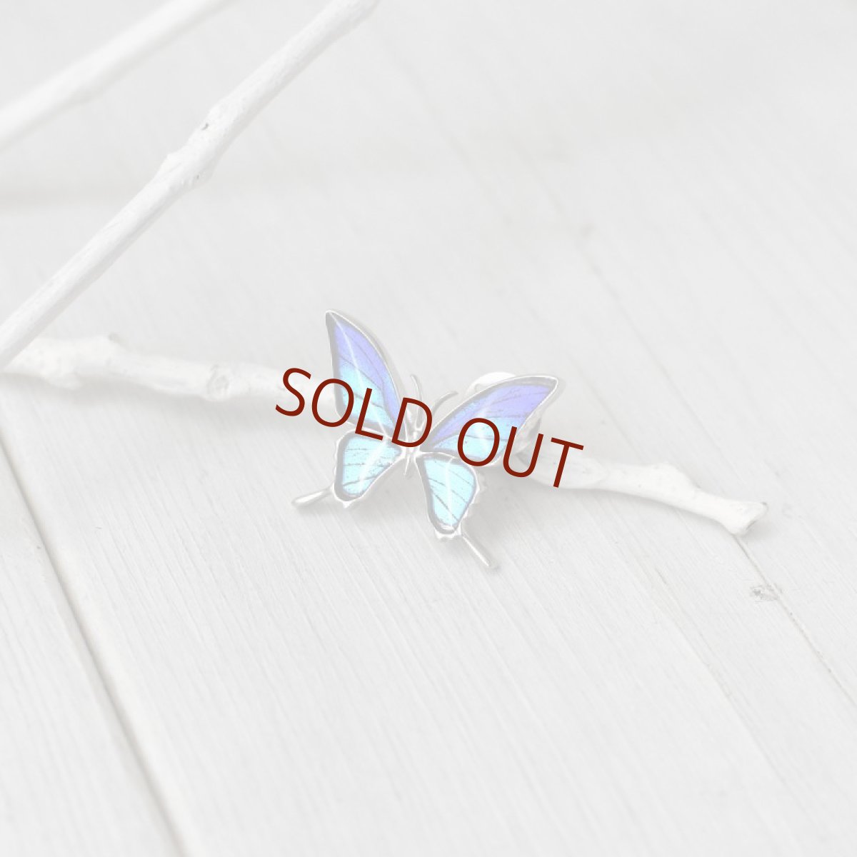 タミラスムラサキシジミ 蝶の翅 ラペルピン シルバー925【Psyche|プシュケ】