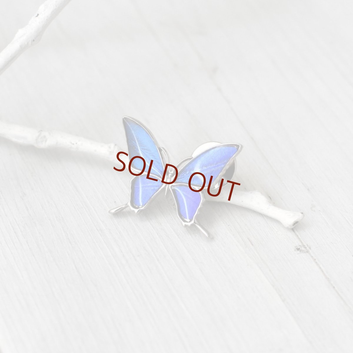 カキカモルフォ 蝶の翅 ラペルピン シルバー925【Psyche|プシュケ】