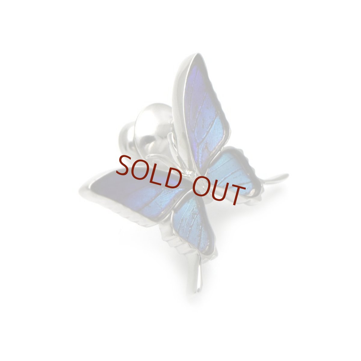 タミラスムラサキシジミ 蝶の翅 ラペルピン シルバー925【Psyche|プシュケ】