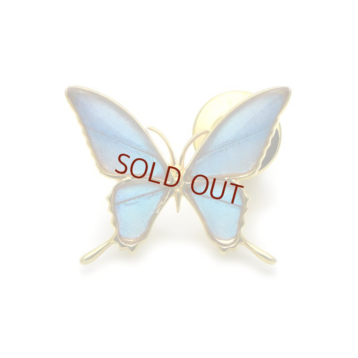 ゼフィリティスモルフォ 蝶の翅 ラペルピン シルバー925 (ゴールド)【Psyche|プシュケ】