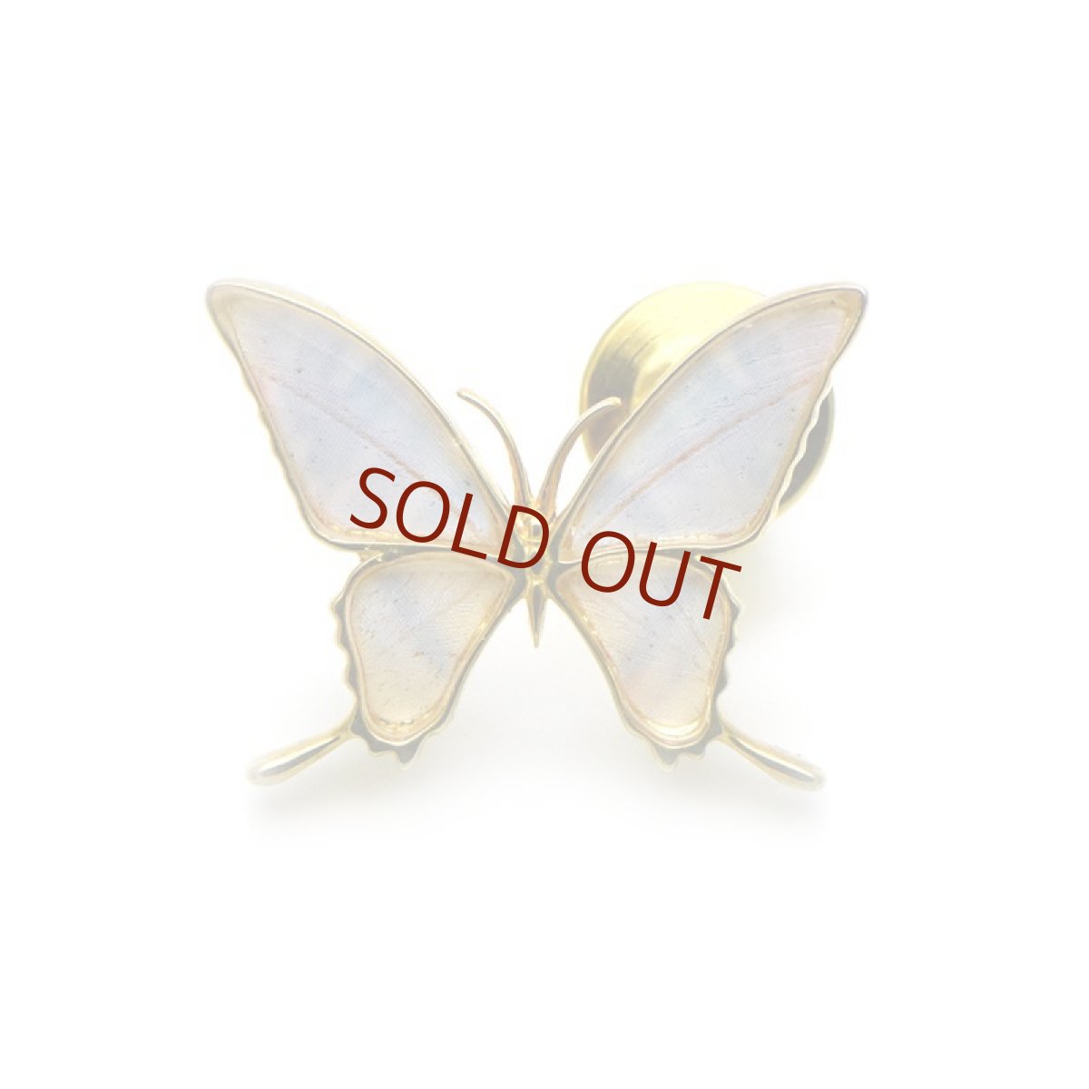 スルコウスキーモルフォ 蝶の翅 ラペルピン シルバー925 (ゴールド)【Psyche|プシュケ】