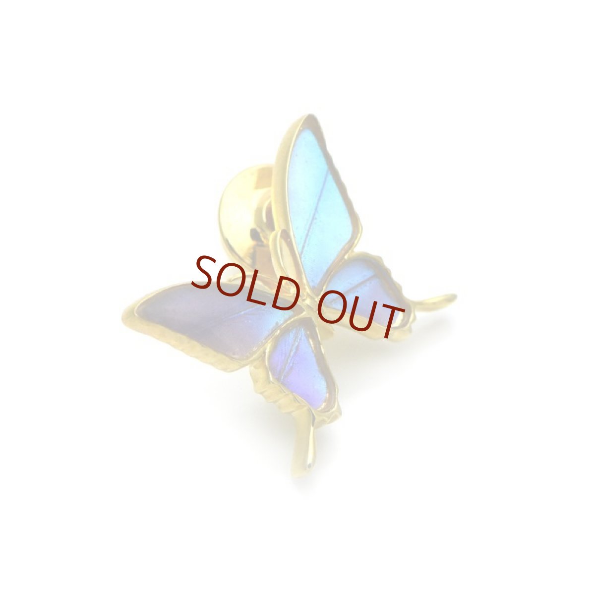 ゼフィリティスモルフォ 蝶の翅 ラペルピン シルバー925 (ゴールド)【Psyche|プシュケ】