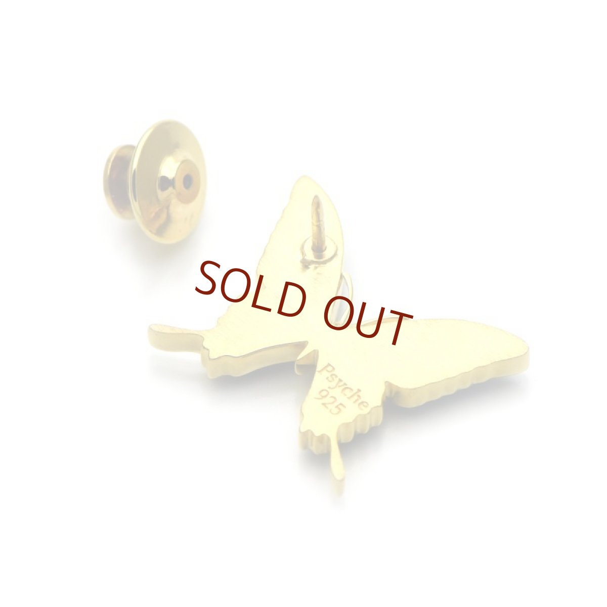 ゼフィリティスモルフォ 蝶の翅 ラペルピン シルバー925 (ゴールド)【Psyche|プシュケ】