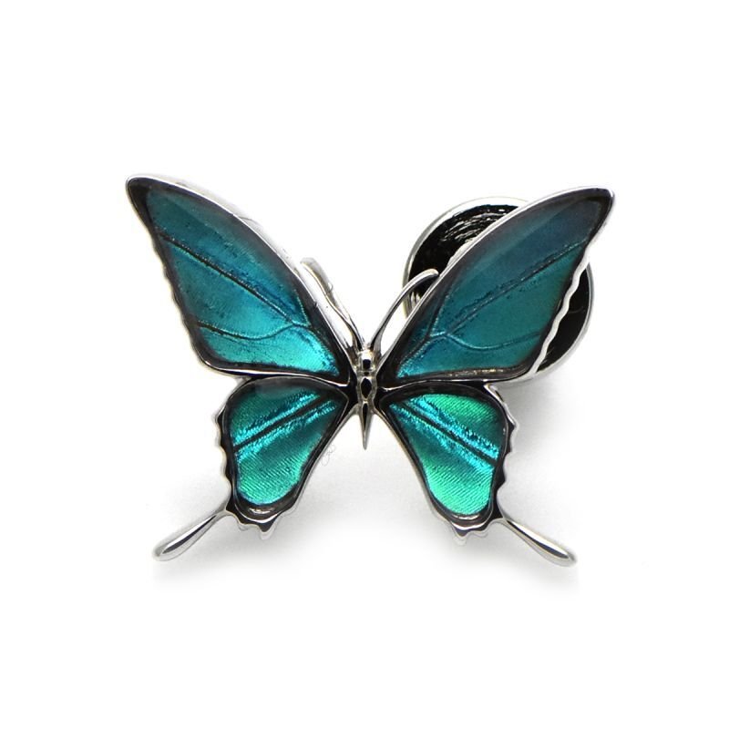 ゼフィリティスモルフォ 蝶の翅 ラペルピン シルバー925【Psyche