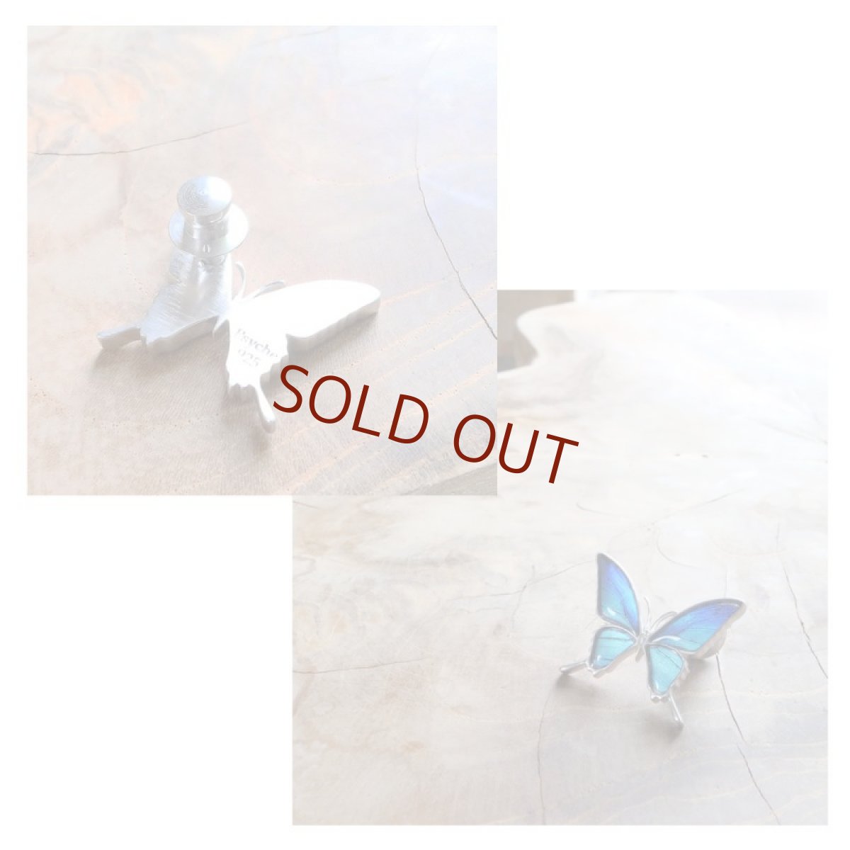 タミラスムラサキシジミ 蝶の翅 ラペルピン シルバー925【Psyche|プシュケ】