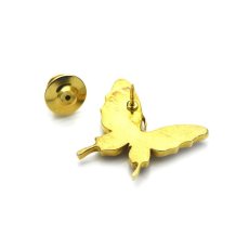 スルコウスキーモルフォ 蝶の翅 ラペルピン シルバー925 (ゴールド)【Psyche|プシュケ】