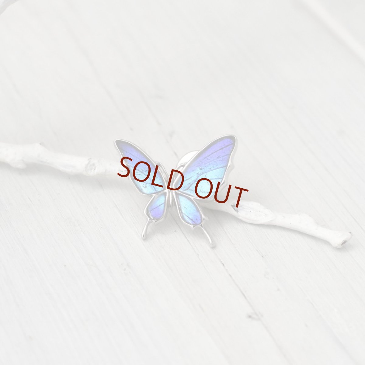 タミラスムラサキシジミ 蝶の翅 ラペルピン シルバー925【Psyche|プシュケ】