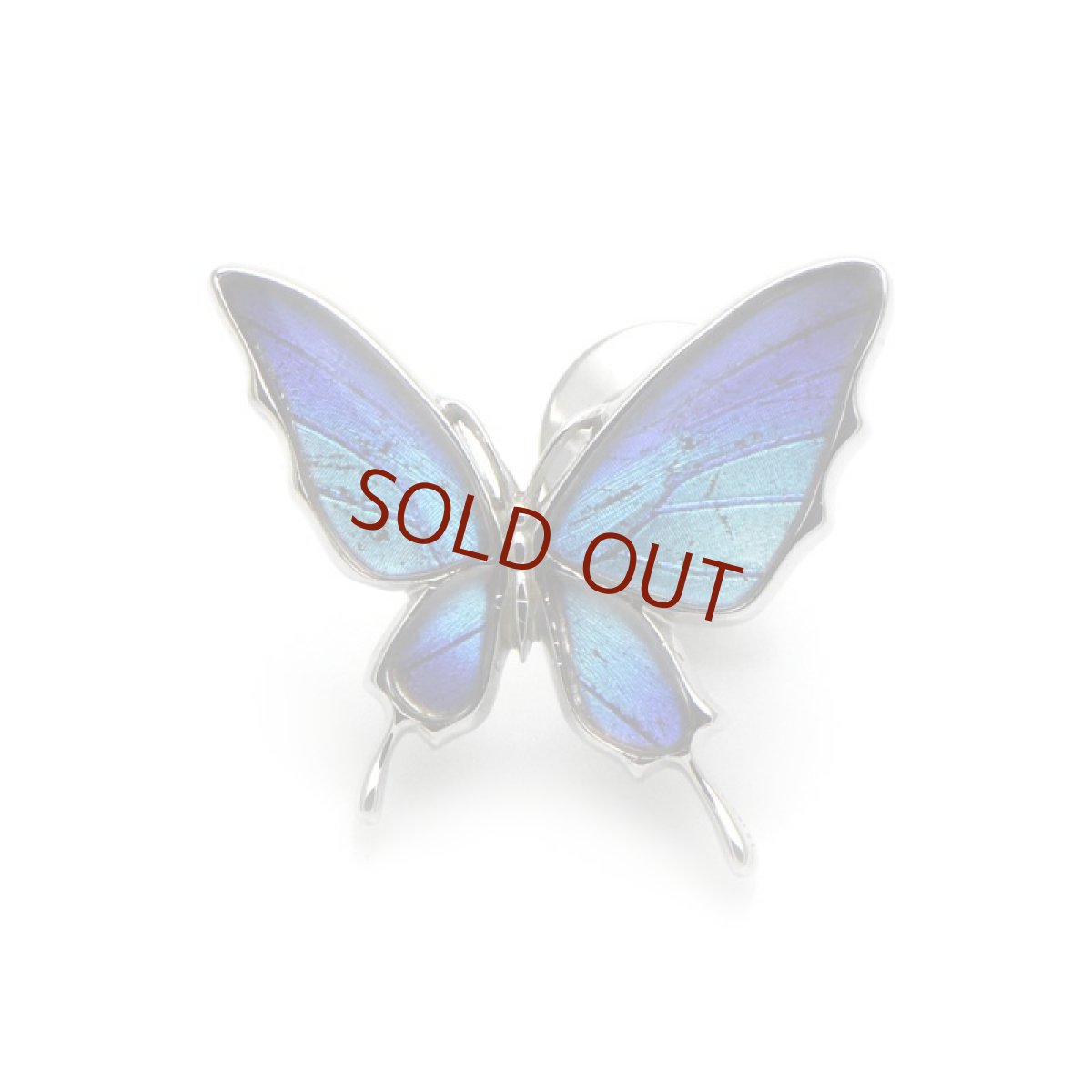 タミラスムラサキシジミ 蝶の翅 ラペルピン シルバー925【Psyche|プシュケ】