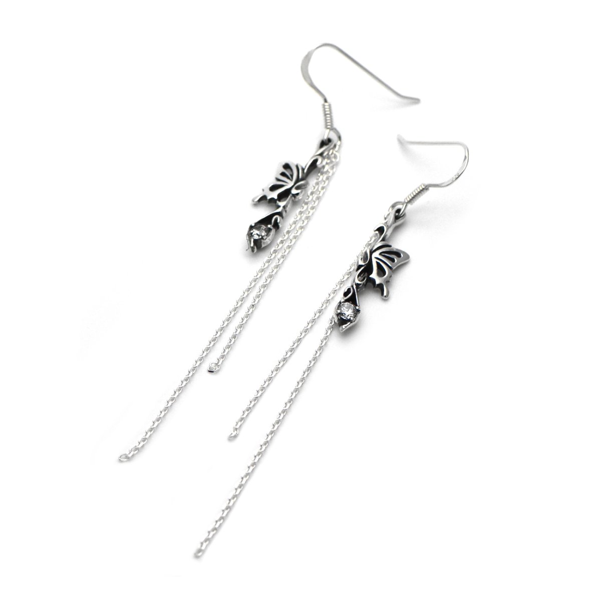 アゲハ 蝶 ロングチェーン シルバー925 ピアス【Ageha|アゲハ】