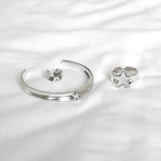 スター 星 デザイン シルバー925 バングル ブレスレット【cooldust | クールダスト】