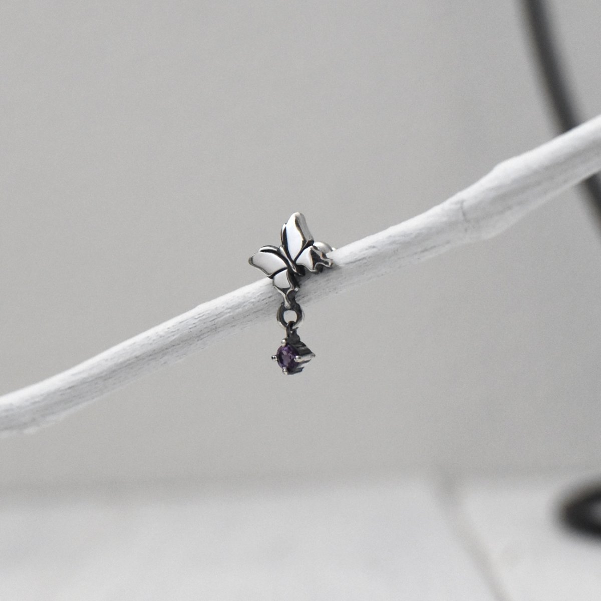 アゲハ 蝶 ストーンチャーム ポストタイプ シルバー925 ピアス【Ageha|アゲハ】