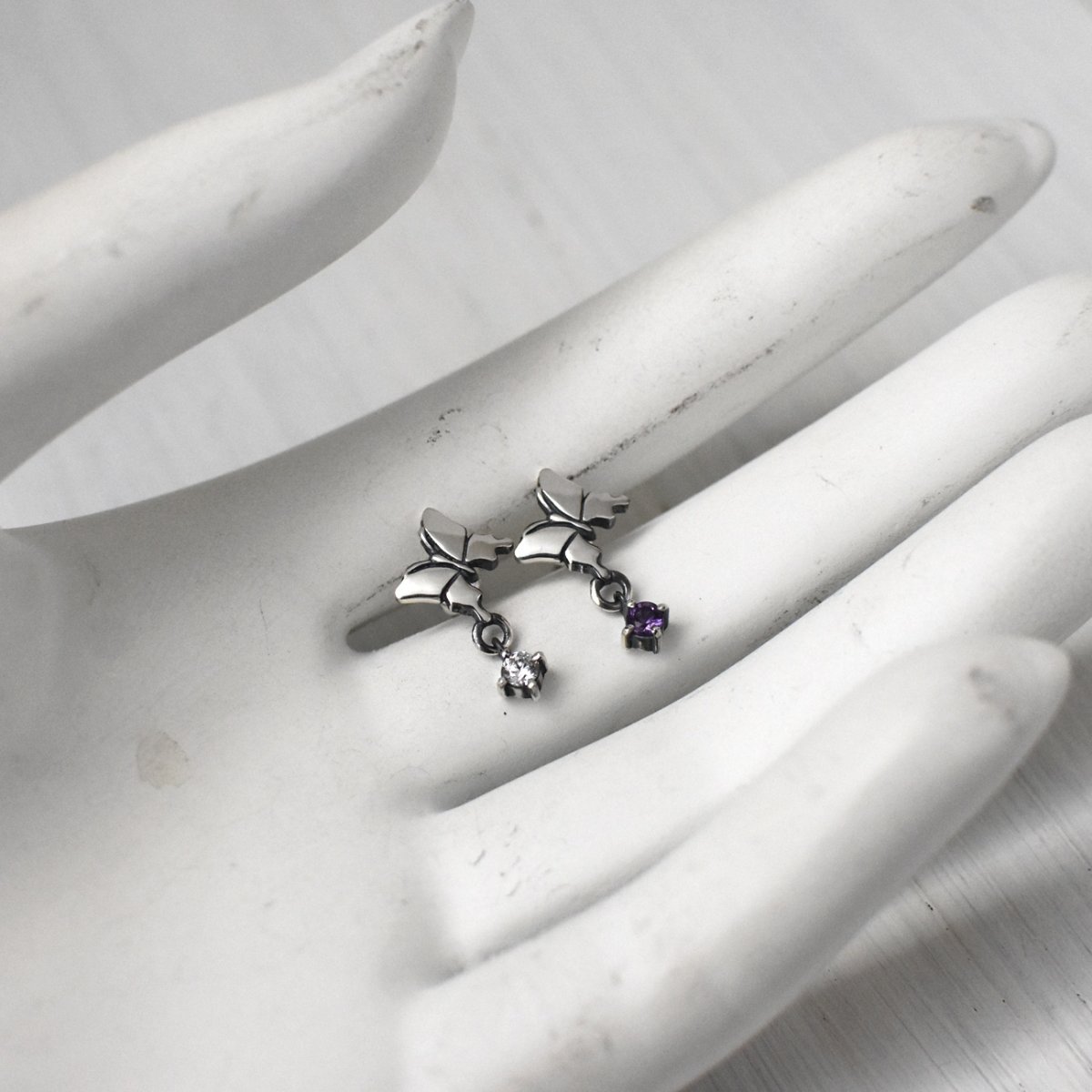 アゲハ 蝶 ストーンチャーム ポストタイプ シルバー925 ピアス【Ageha|アゲハ】