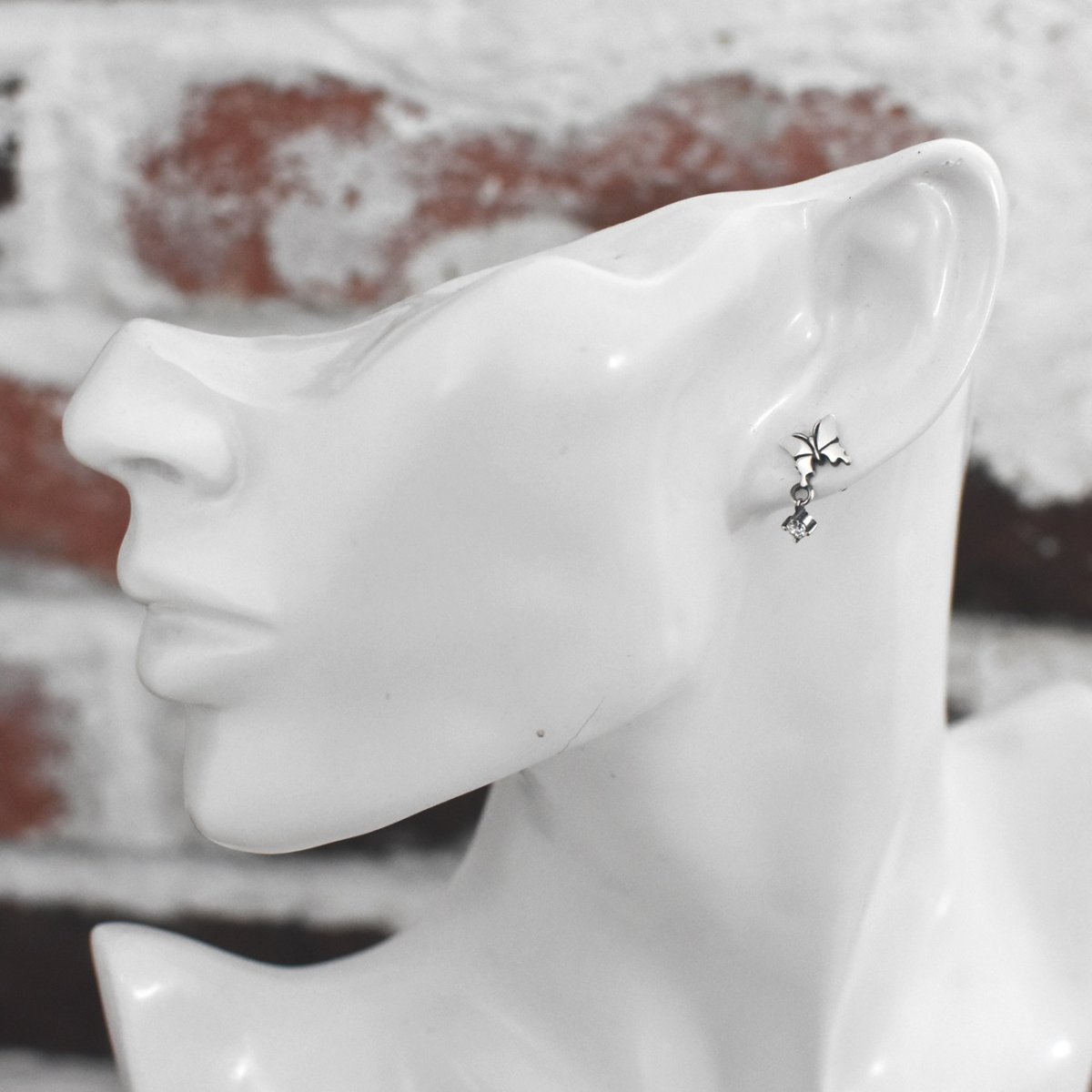 アゲハ 蝶 ストーンチャーム ポストタイプ シルバー925 ピアス【Ageha|アゲハ】