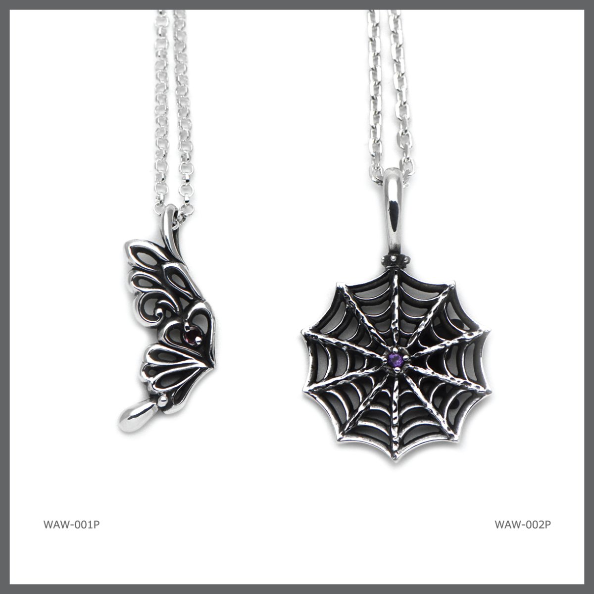 アゲハ 蝶 蜘蛛の巣 シルバー925 ペンダント ネックレス ペア メンズ [誕生石]【Ageha|アゲハ】【コラボアイテム】