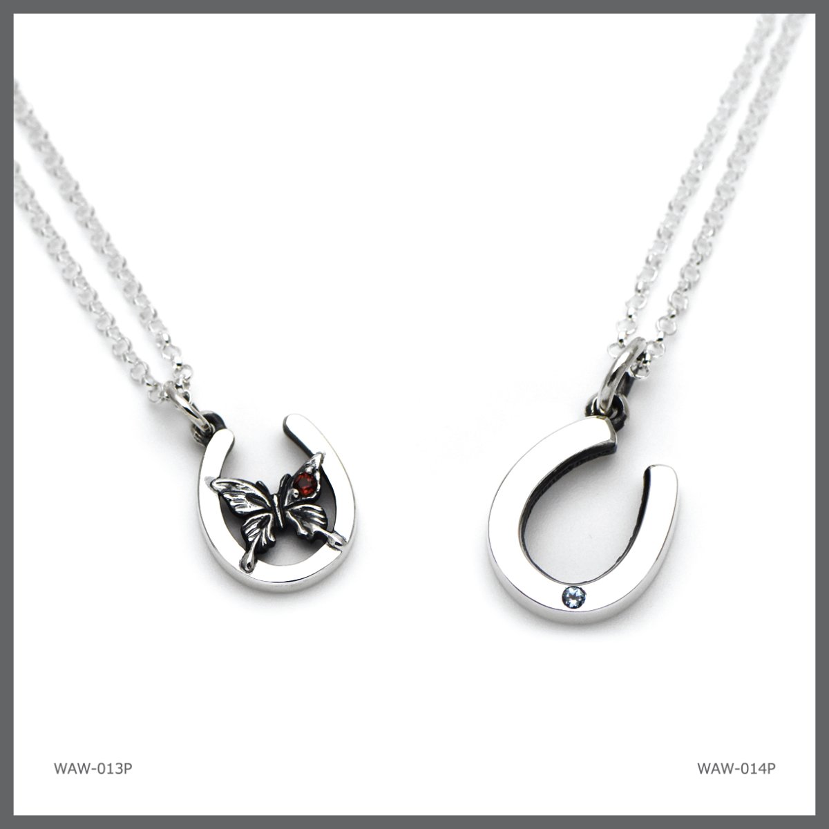 アゲハ 蝶 馬蹄 ホースシュー シルバー925 ペンダント ネックレス ペア レディース [誕生石]【Ageha|アゲハ】【コラボアイテム】