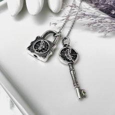 アゲハ 蝶 南京錠 シルバー925 ペンダント ネックレス ペア メンズ [誕生石]【Ageha|アゲハ】【コラボアイテム】