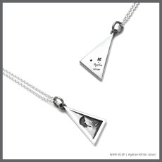 アゲハ 蝶 彫刻入り デルタプレート シルバー925 ペンダント ネックレス [誕生石]【Ageha|アゲハ】【コラボアイテム】