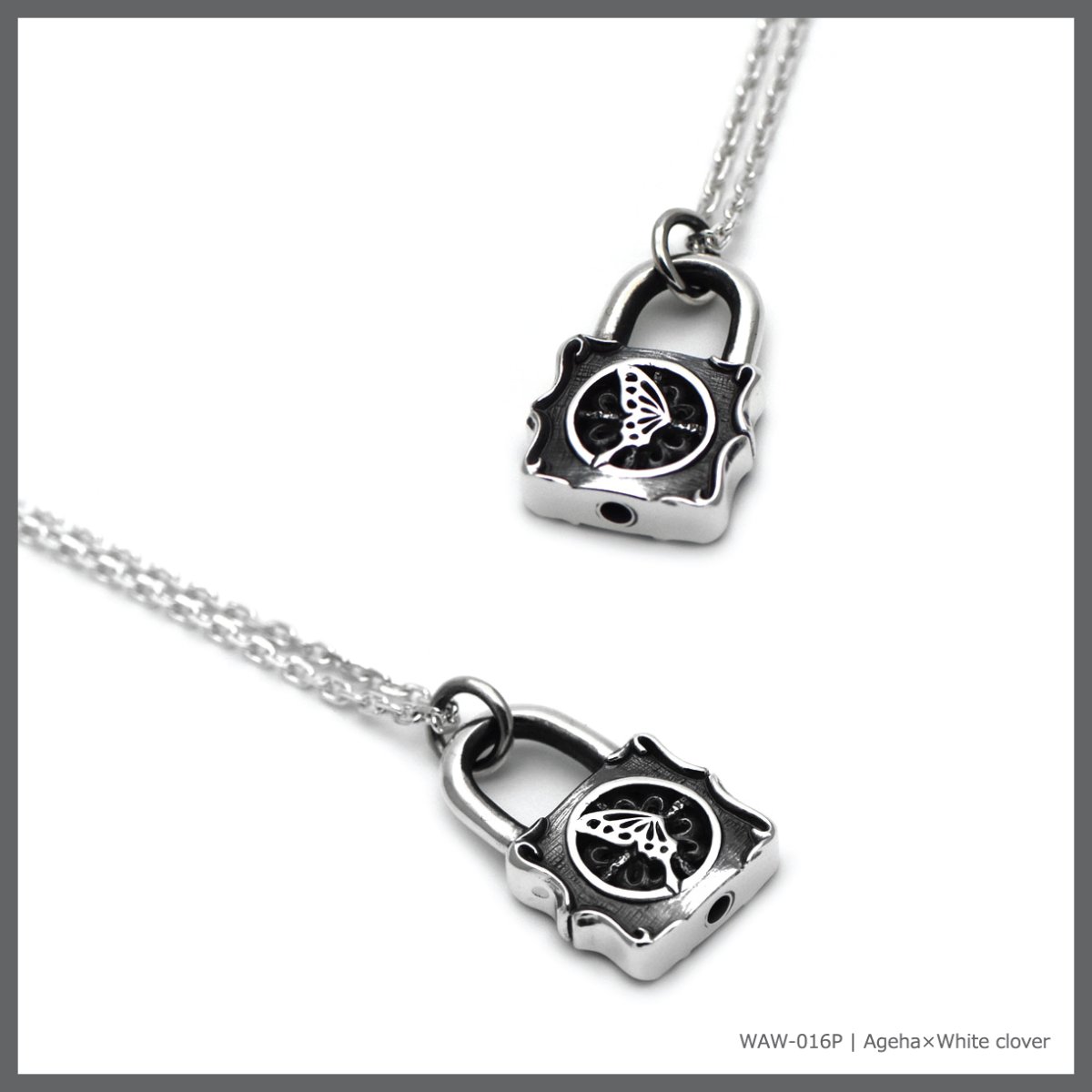 アゲハ 蝶 南京錠 シルバー925 ペンダント ネックレス ペア メンズ [誕生石]【Ageha|アゲハ】【コラボアイテム】