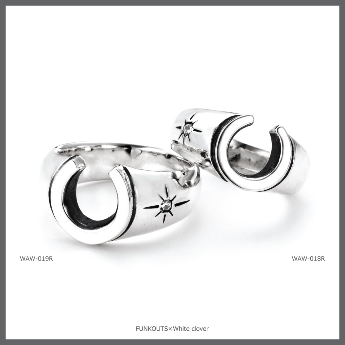 馬蹄 ホースシュー シルバー925 リング 指輪 ペア レディース [誕生石]【FUNKOUTS×White clover】【コラボアイテム】
