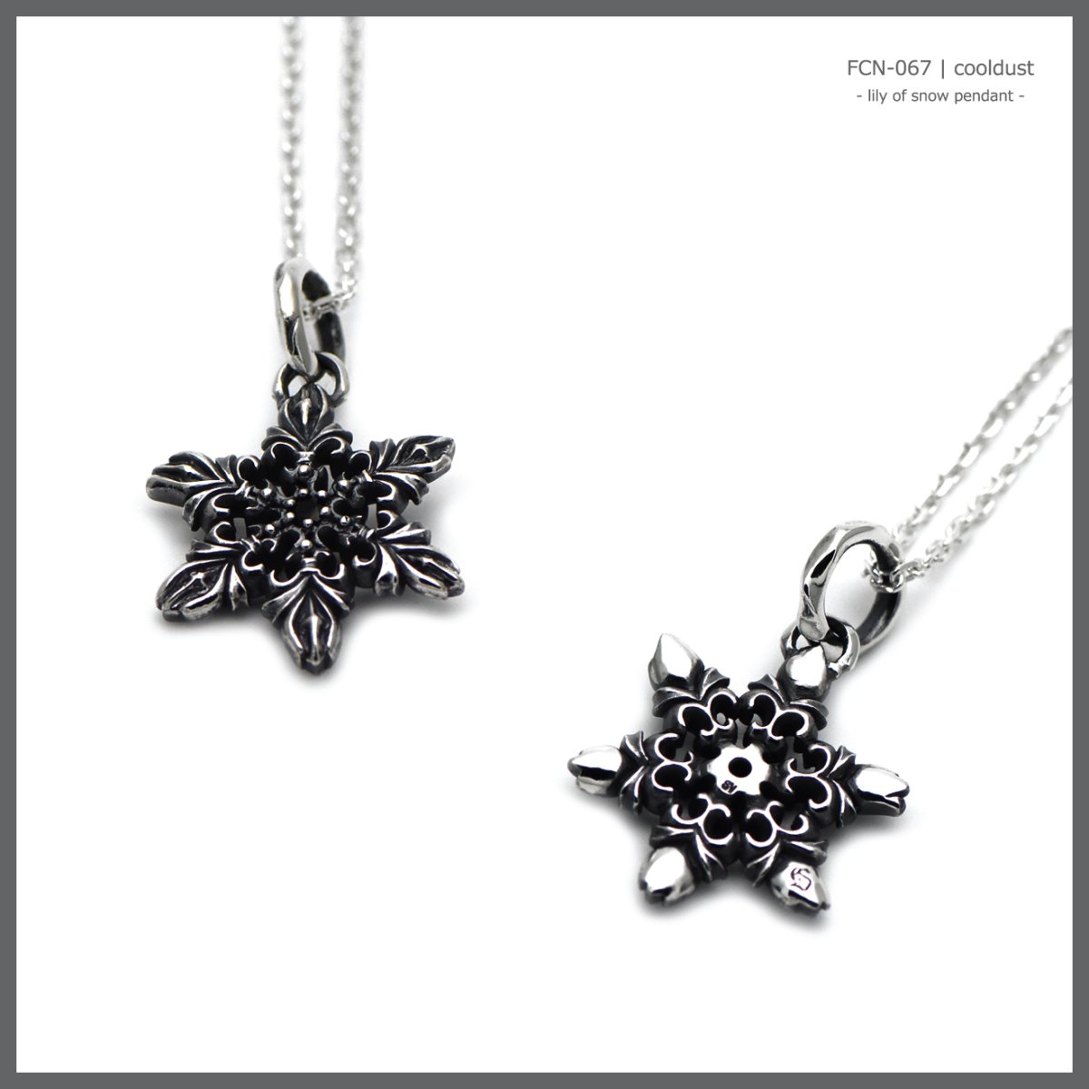 ユリ スノーフレーク 雪の結晶 デザイン シルバー925 ペンダント ネックレス【cooldust | クールダスト】